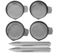 MAGICLULU Plateaux de Pesée en Acier Inoxydable 6 Pcs avec Mini Spatules, Ensemble pour Balance Électronique, Coupelles Profondes X4 Pelles Fines X2, Précis pour Bijoux, Poudres et