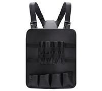MAGICLULU Pochette à Outils de Poitrine en Tissu Oxford Noir avec Porte-ciseaux à Cheveux et Gilet de Barbier pour Hommes, Intérieur Bien Organisé et Facile à Nettoyer, pour Professionnels
