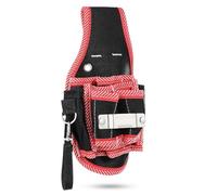 MAGICLULU Pochette à Outils Électrique Robuste Bordure Rouge, Petite Sacoche de Ceinture Multifonction pour Rangement Pratique, Organiseur Portable pour Technicien et Électricien, Tissu