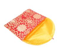 MAGICLULU Pochette en Brocart de Soie Rouge à Broderie Chinoise, Enveloppe Format A4 avec Fermeture à Nœud pour Documents, Écrits Bouddhistes et Organisation, Paquet Présent Élégant