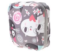 MAGICLULU Pochette Menstruelle Petite à Dessin Animé Chat, pour Serviettes Hygiéniques, Tissu Imperméable, Fermeture Éclair Pratique, Accessoire Portable de Protection Menstruelle