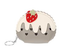 MAGICLULU Pochette Porte-Monnaie Fraise en Cuir PU Compacte et Pratique Porte-clés en Métal, Style Simple et Chic pour Sortir ou Travailler