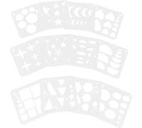 MAGICLULU Pochoirs Géométriques en Plastique Réutilisables, 12 Modèles de Formes Irrégulières Motifs Étoile et Fleur, Gabarits de Dessin à la Craie pour Loisirs Créatifs et Projets