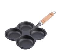 MAGICLULU Poêle à Œufs Antiadhésive Noire en Fonte D'aluminium 4 Trous, Facile à Utiliser pour Cuisiner la Maison et Préparer des Repas Amusants pour Garçon et Filles