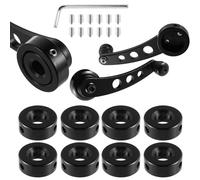 MAGICLULU Poignée de Porte en Alliage D’aluminium Noir, Manivelle de Lève-vitre Robuste 3 Adaptateurs, Compatible Véhicules Manuels, Remplacement Intérieur Voiture, Installation Facile,