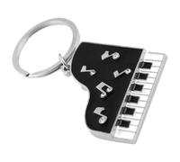 MAGICLULU Porte-clés en Métal Noir de Clavier de Piano Pendentif Notes de Musique, Accessoire Chic et Multifonction pour Organiser Clés et Paquet