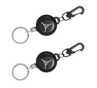MAGICLULU Porte-clés et Câble en Acier Haute Résistance en Plastique Abs 2pcs Extensibles Anti-perte Boucle Rétractable Noir pour Usage Outdoor