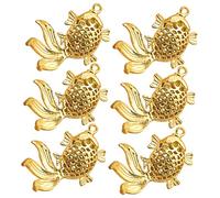 MAGICLULU Porte-Clés Poisson Rouge Vintage en Laiton Lot de 6 Pendentif Décoratif pour Bricolage de Style Rétro Accessoire Pratique pour Clés