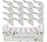 MAGICLULU Porte-Cornets à Confettis Mariage 30 Cônes Papier Kraft Vert Boîte Support Pratique pour Pétales Bonbons et Décorations de Fête