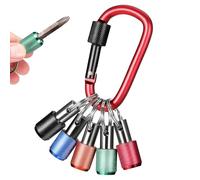 MAGICLULU Porte-embout Hexagonal Porte-clés à Douille D'entraînement 1 Set Acier au Carbone 1/4 Pouce avec Mousqueton, Portable à Changement Rapide pour Chantier et Usage Mobile