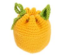 MAGICLULU Porte-Monnaie en Maille Crochetée à la Main Petit Paquet à Cordon Jaune Portefeuille Multifonctionnel pour Pièces et Cartes Paquet à Main Compact pour Femmes Accessoire