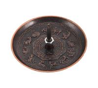 MAGICLULU Porte-parfum pour Bâtonnets de Moxa avec Pointe, Plateau Brûleur à Bâtonnets de Moxibustion Moyen, Récipient Collecteur de Cendres Orné de Trigrammes et Symboles du Zodiaque