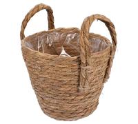 MAGICLULU Pot de Fleurs en Jonc de Mer Tressé la Main, Pot de Fleurs Bohème Vintage 16 Cm, Panier à Plantes pour Intérieur, Jardinière Décorative Polyvalente pour Succulentes et Petites