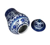 MAGICLULU Pot général en Porcelaine Bleue et Blanche Boite de Rangement boîte de Rangement Boite de rangemetn boîte Compartiment Rangement retrolite Pots Pot à thé en céramique Stockage Peut
