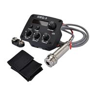 MAGICLULU Préampli Guitare Acoustique avec Micro Piézo 3 Bandes Égaliseur Accordeur Numérique LCD Intégré Système de Pickup Micro Piézo pour Contrôle Volume Précis Accessoires Inclus