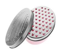 MAGICLULU Râpe à Fromage avec Récipient Acier Inoxydable pour Fromages Légumes et Gingembre Outil Multifonctionnel de Cuisine avec Lames Argentées et Boîtier Rose