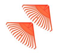 MAGICLULU Râteau à Main Plastique 16 Dents Orange 2 Pièces, Petit Râteau de Jardin Léger pour Désherbage, Nettoyage de Feuilles et Pelouse, Outil de Pelouse Pratique pour Jardinage