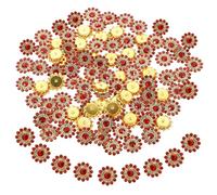 MAGICLULU Rhinestone Embellishments Flatback Fleur Solaire Rouge et Blanc pour Bijoux DIY Accessoires de Décoration Créative