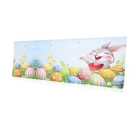MAGICLULU Rideaux De Pâques Rideaux De Lapin Cantonnières pour Fenêtres Fenêtre Cantonnières Décoratives Rideau Court Cantonnière De Rideau De Café Cantonnière pour Pâques Demi-Rideau Pongé