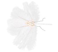 MAGICLULU Robe À Fleurs pour Femme Mariage Mariée Éventail À Main Fête Prénatale Bouquet De Bal Spectacle Rave Magnifique Éventail À Éventail De Scène Blanc
