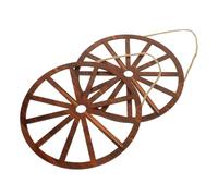 MAGICLULU Roues Décoratives en Bois Lot de 2, 10,2 CM, Décoration Murale Rustique pour Bar, Garage et Salon Style Western