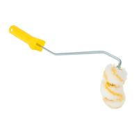 MAGICLULU Rouleau à Peinture Tubulaire à 3 Roues Manche, Brosse Anti-Incendie à Arc Électrique en Polyester et Fer, pour Surfaces Courbes et Tuyaux, Outil Professionnel pour Peinture