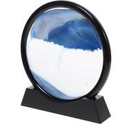 MAGICLULU Sablier Décoratif 3D 5 Pouces Cadre Noir Sable Bleu Fluide Paysage Mouvant Peinture Artistique pour Maison Bureau Décoration D’étagère Moderne
