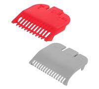 MAGICLULU Sabots de Tondeuse Professionnels 2 Pièces Peignes Pratiques et Limiteur Réglable pour Salon et Tondeuse Cheveux Homme Gris Rouge