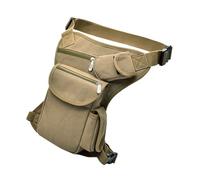 MAGICLULU Sacoche Jambe Moto Multifonction Toile Kaki Sacoche Cuisses pour Randonnée Cyclisme Camping et Chasse Unisexe et Confortable