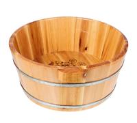 MAGICLULU Seau de Bain de Pieds en Bois Massif 36 Cm Poignées, Bassin Polyvalent pour Pédicure, Spa et Lavage Domestique, Récipient pour Pieds Adapté à Usage Familial et Soins Personnels