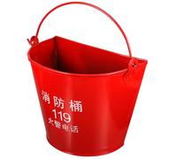 MAGICLULU Seau d'Incendie d'Urgence en Fer Épais Porte-Sable Semi-Circulaire Peint Capacité Standard Résistant à la Corrosion Conteneur à Sable pour Pompiers et Usage Domestique