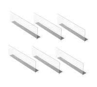 MAGICLULU Séparateurs D'étagères en Plastique Transparent 6 Pièces, 20 X 6 X 6 Cm, pour Organisation de Boissons et Articles Divers Cuisine et Supermarché