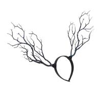 MAGICLULU Serrage-Tête Bandeau d'Halloween Cornes Réalistes en Bois, Coiffe Sorcière pour Garçon et Filles, Accessoire pour Fêtes Costumées et Cosplay