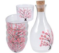 MAGICLULU Service De Tasses à Saké Japonais Transparentes Ensemble De Bouteilles à Saké Exquis Distributeur De Vin Verre