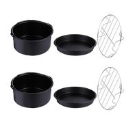 MAGICLULU Set Accessoires pour Friteuse à Air Panier à Gâteau Plaque à Pizza Antiadhésive et Vapeur Ustensiles de Cuisson Sains et Compacts pour Four et Remplacement