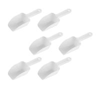MAGICLULU Set de 6 Pelles à Glaçons en Plastique Blanc Fond Plat, Poignée Ergonomique, Collecte D'eau, Cuisine Professionnelle et Maison