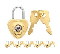 MAGICLULU Sets de Mini Cadenas Forme de Cœur Serrure Adorable en Alliage de Zinc et Fer Lot de 6 Cadenas Portable Clés, Symbole D'amour pour Jouets et Boîtes pour Couples