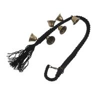 MAGICLULU Sonnette pour Chien, Clochette Suspendue pour Entraînement des Chiens, Corde Tressée Noire, Accessoire pour Sorties sous la Pluie, Métal