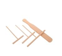 MAGICLULU Spatule à Crêpes en Bois Hêtre Forme T 9-18 Cm Kit 4 Pièces Racloir à Gâteau Outil de Grattage la Cuisine pour Crêpière et Étalage Pâte Maison