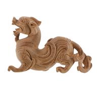 MAGICLULU Statue Ornementale en Bois Marron Pixiu Sculpture Artistique Classique, Décoration de Bureau et Aménagement de Scène Intérieure Élégante Plusieurs Styles
