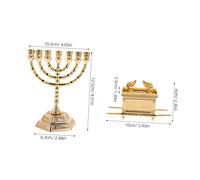MAGICLULU Statue Religieuse Juive avec Bougeoir Hanukkah Doré Sculpture Spirituelle Artistique Précise pour Décoration et Collection Israélienne