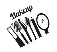 MAGICLULU Stickers Muraux Décoratifs Autocollants de Maquillage Noir 55x44 Cm, Papier Peint Amovible pour Salon de Beauté à Domicile, Autocollant Mural pour Outils de Maquillage, Décoration