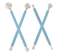 MAGICLULU Stylet à Bille en Acier Inoxydable 4 Pièces pour Modelage D'argile Design Double Extrémité, Outil Artisanal Facile à Nettoyer pour Sculpture et Pressage de Trous