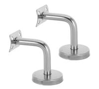 MAGICLULU Support de Main Courante Fixation Murale Sécurisée en Acier Inoxydable Argenté 2 Pièces Résistant à L'usure pour Escalier Petits Intérieurs ou Halls