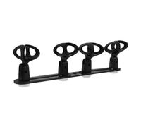 MAGICLULU Support de Microphone en Aluminium Pinces Multiples, Fixation Robuste sur Poteau en Métal, Usage Professionnel pour Conférences et Bureaux, Portable, Jusqu'à 4 Micros, Noir
