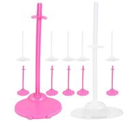 MAGICLULU Support De Poupée Stable pour Poupée Et Accessoires Présentoir De pour Filles Base Large pour Exposer sur Bureau Ou Étagère Lot De 6 Transparent Et Rose
