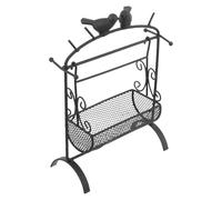 MAGICLULU Support de Rangement en Fer Noir Panier Décoratif Intégré, Design Stable et Anti-Chute, pour Boutique de Pain ou Boulangerie