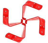 MAGICLULU Support Mural pour Extincteur 4-6-9 Kg, Crochet Robuste en Métal Rouge, Lot de 4 Pièces, Fixation Murale pour Sécurité Incendie, Adapté aux Espaces Restreints