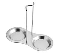 MAGICLULU Support pour Couvercle et Porte-cuillère à Soupe en Acier Inoxydable Détachable, Design Vertical Plateau Inférieur, pour Organisation la Cuisine sur Plan de Travail