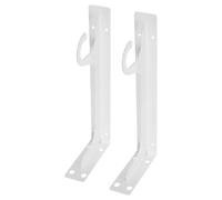 MAGICLULU Supports de Tringle à Vêtements en Métal Blanc 30 Cm avec Crochet, Équerres Robustes pour Étagères de Penderie, Lot de 2, Support D'étagère de Placard pour Organisation